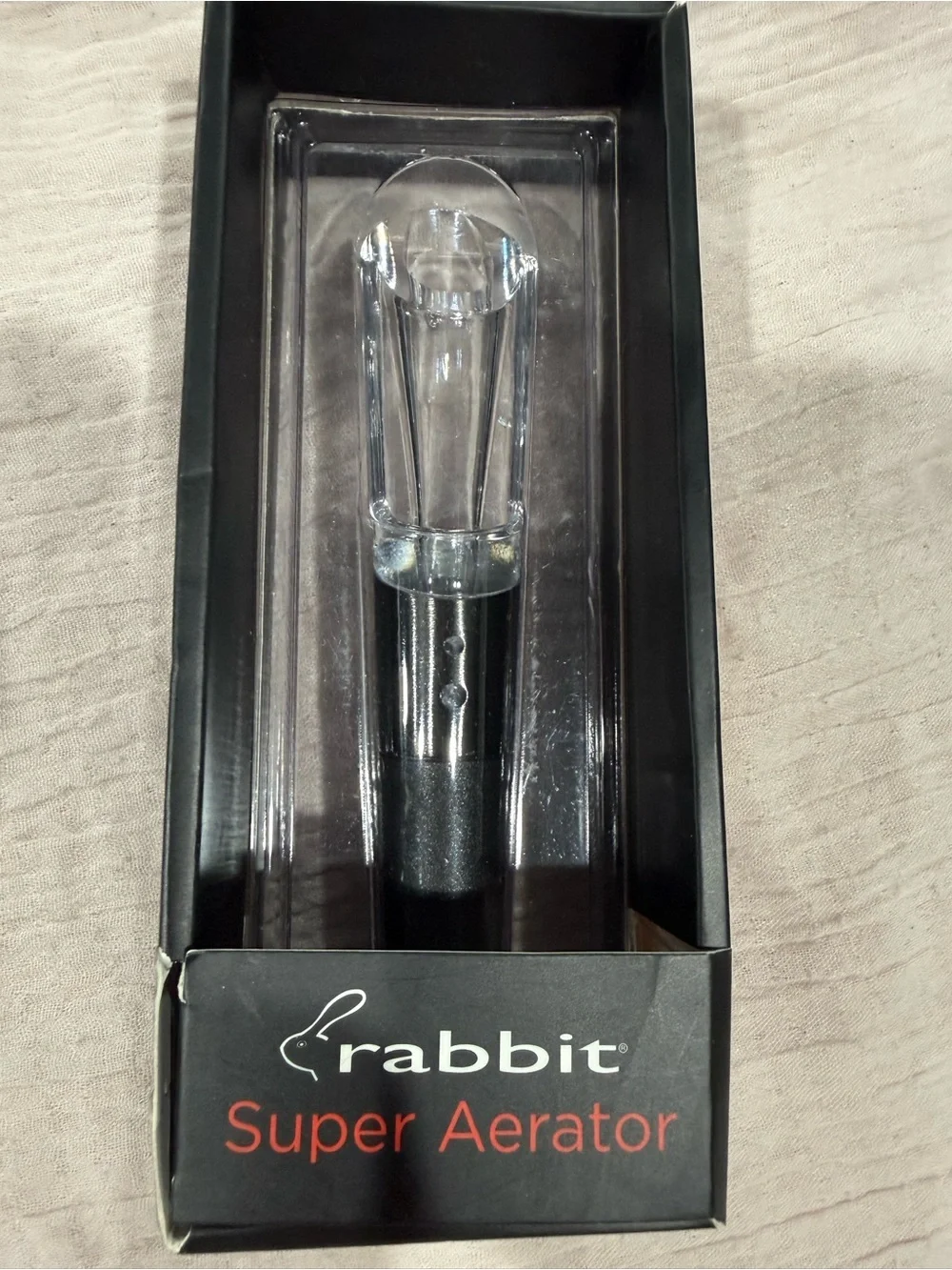 Rabbit Super Aerator Wine Pourer & Aerator - Black/Clear